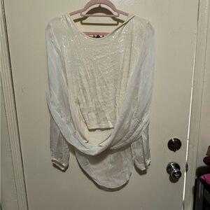 Chic White Sequin Blouse